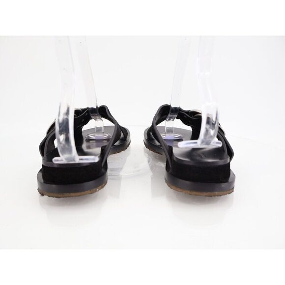 Rag & Bone Beau Cross Sandals Womens 37.5 7.5 Black Suede Slide Flat Slip On - Picture 6 of 13